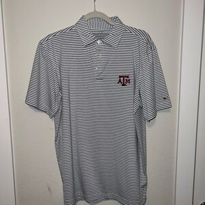 Men's Striped Polo Shirt - Texas A&M